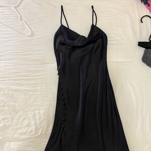 Zara Black Satin Dress